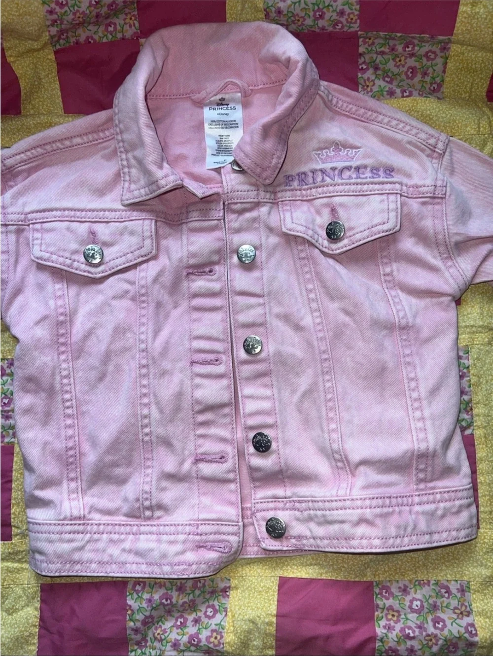 Prince Pink Kids Denim Jacket with Princess Graphic Disney 4T